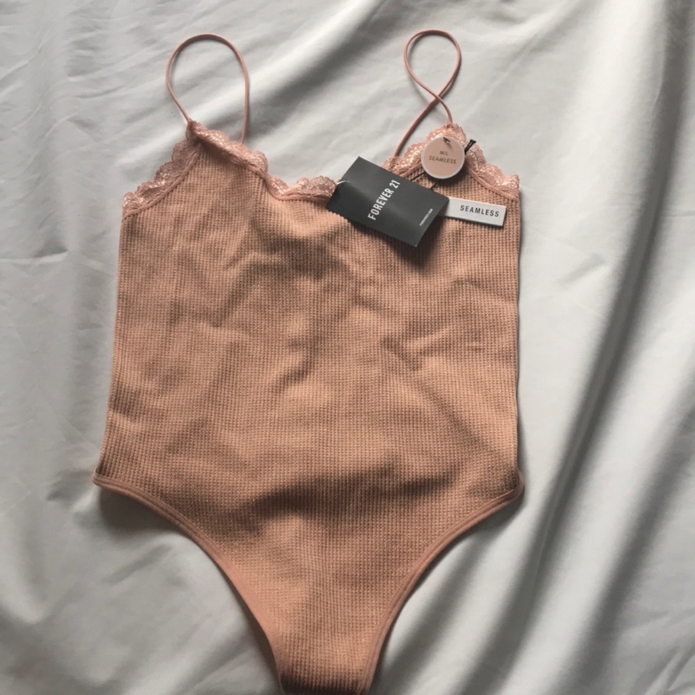 Lace trim cami bodysuit